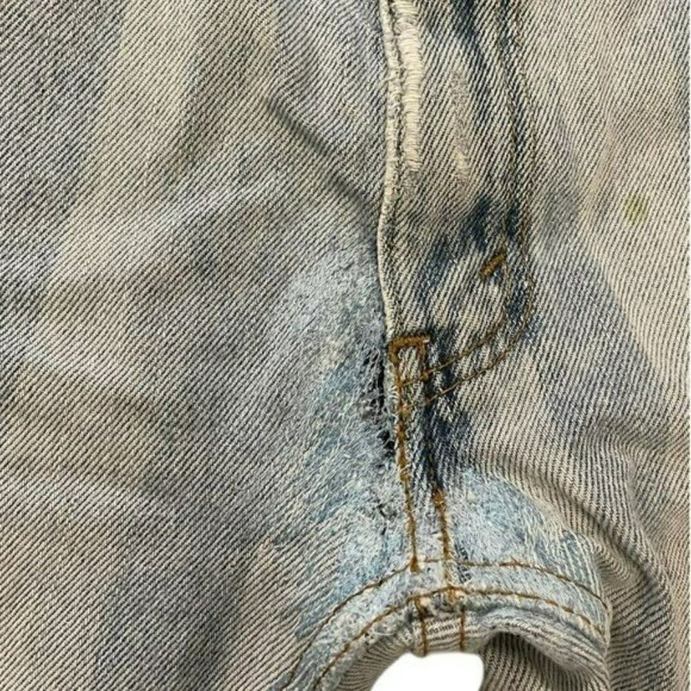 Re/done Straight Leg Jeans 70s Button Fly Recycled Denim Size 26‎ 27x30.5 Retro - Picture 6 of 12
